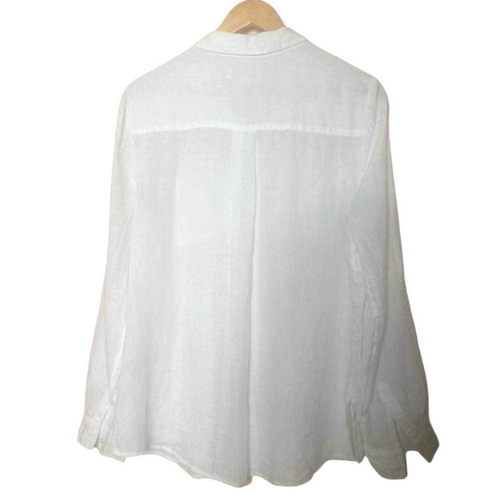 CHARTER CLUB 100% Linen Classic White Button-Front Shirt Size Medium - Picture 3 of 9